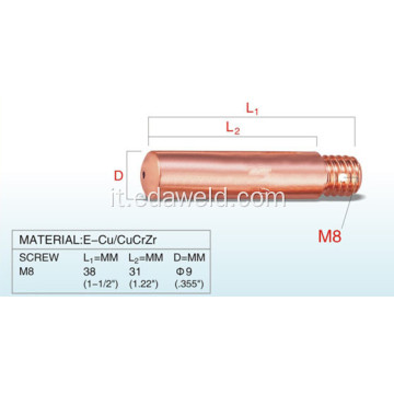 Lincoln Diametro 9mm M8 Contact Tip